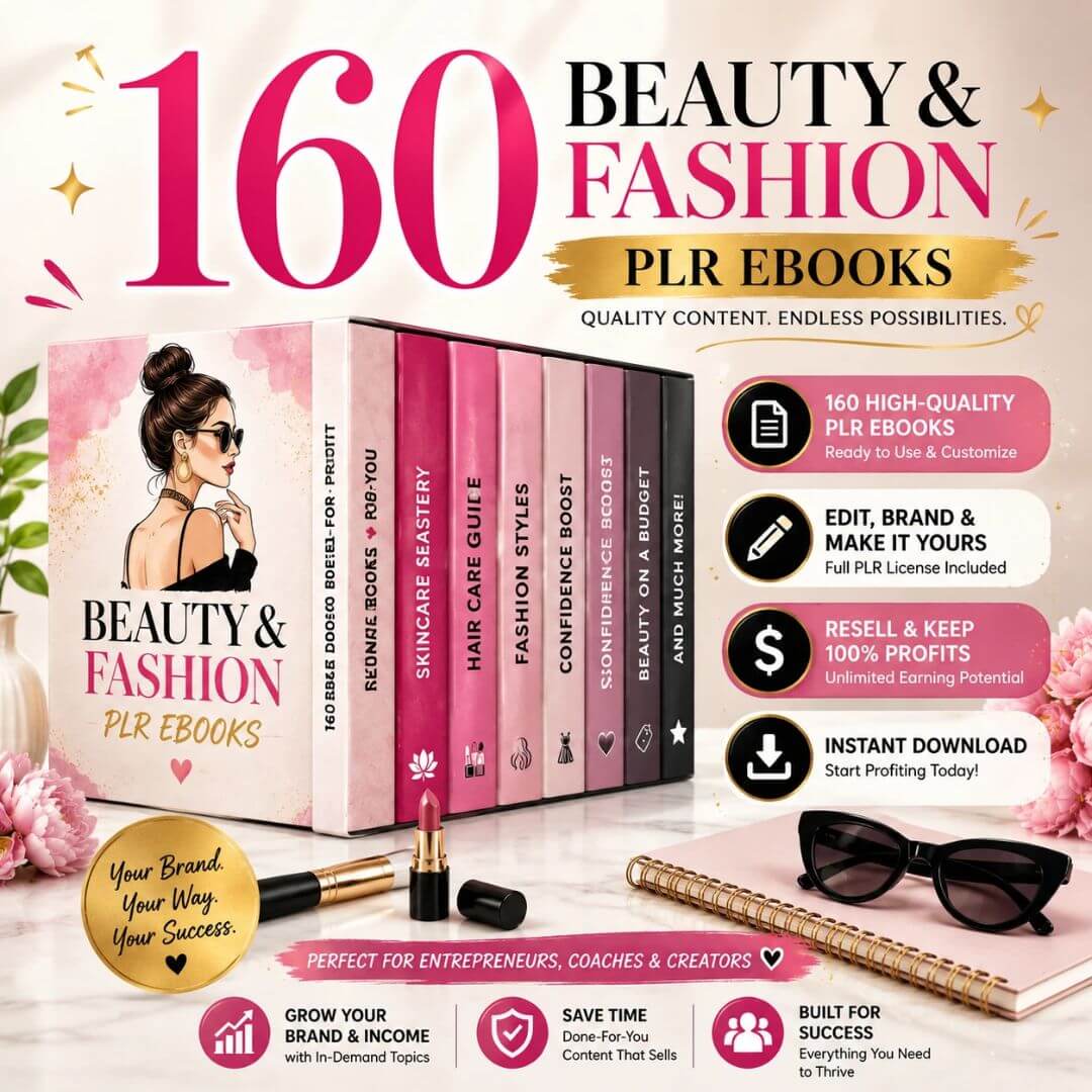 160 Beauty & Fashion PLR eBook Collection (PLR/MRR)