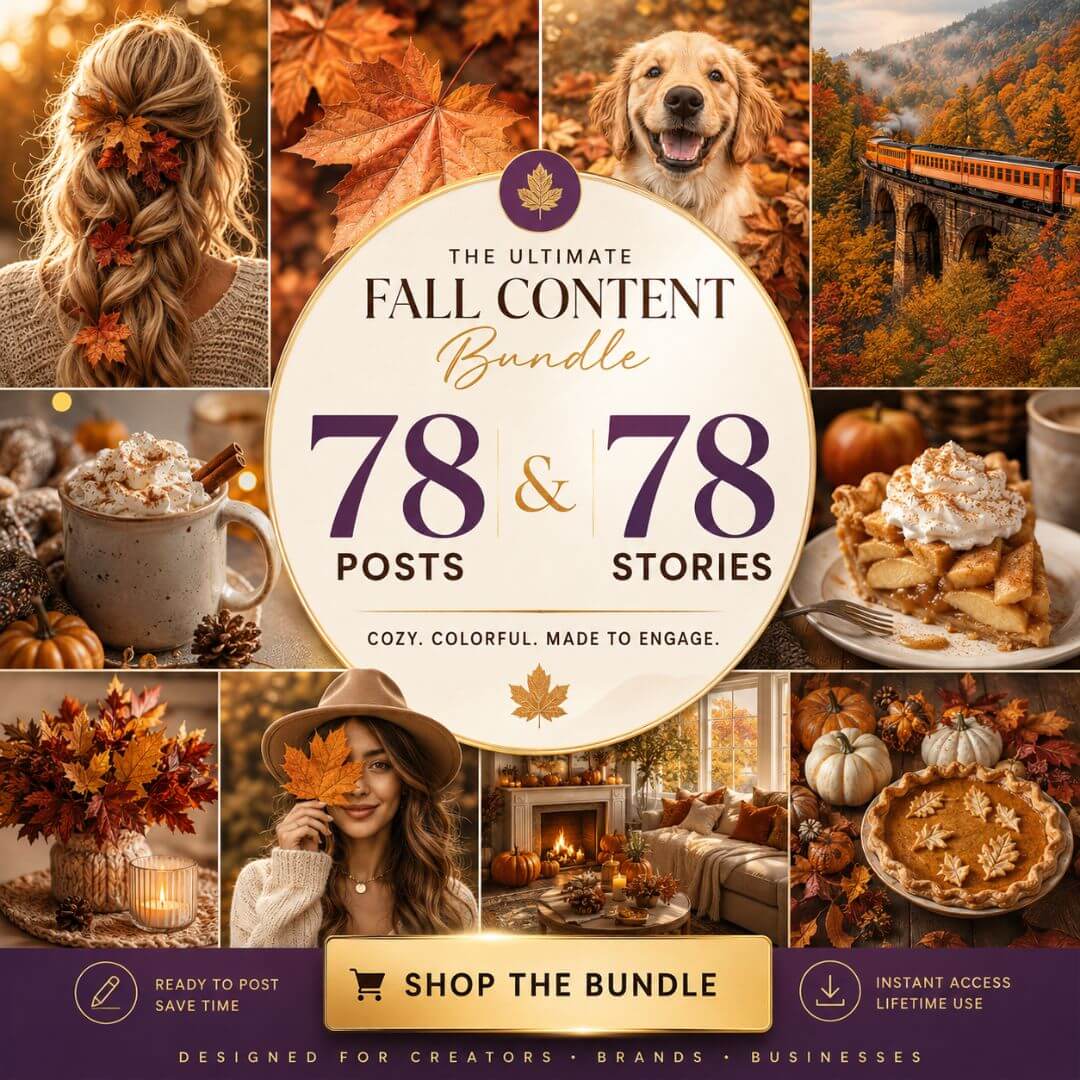 78 Warm & Cozy Autumn Images for Your Content