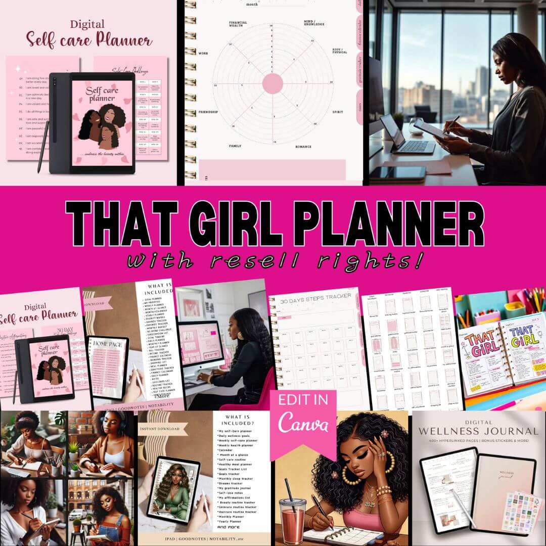 That Girl Planner: Digital & Printable Planner | Variety Of Planners & Trackers (With Resell Rights)