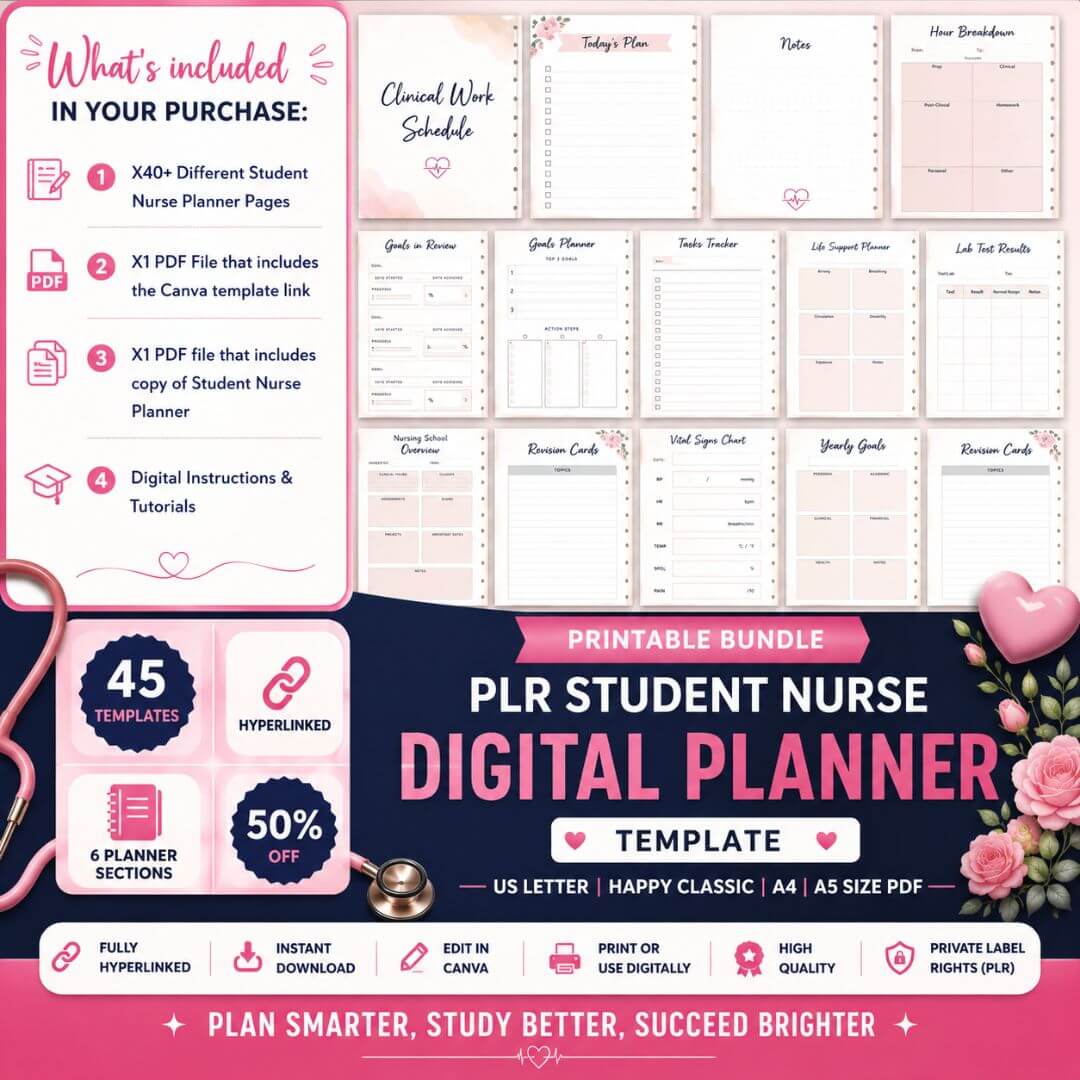 Student Nurse Planner Bundle with Resell Rights
