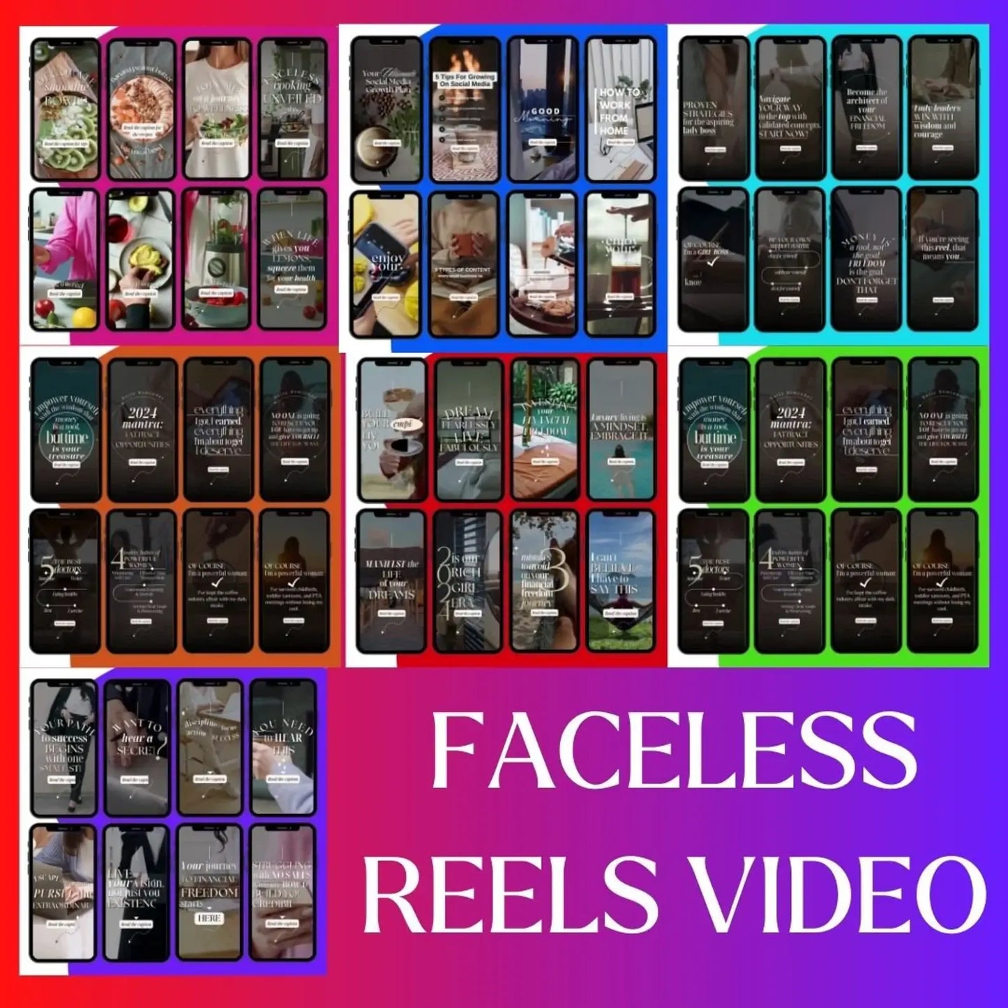 340 Faceless Reels video with Resell Rights.