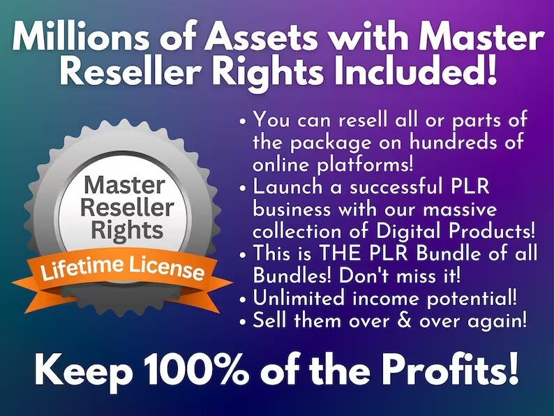 300k PLR Digital Products W/ Resell Rights - Mega Bundle (E-Books, Courses & Templates, Planners, & More!)