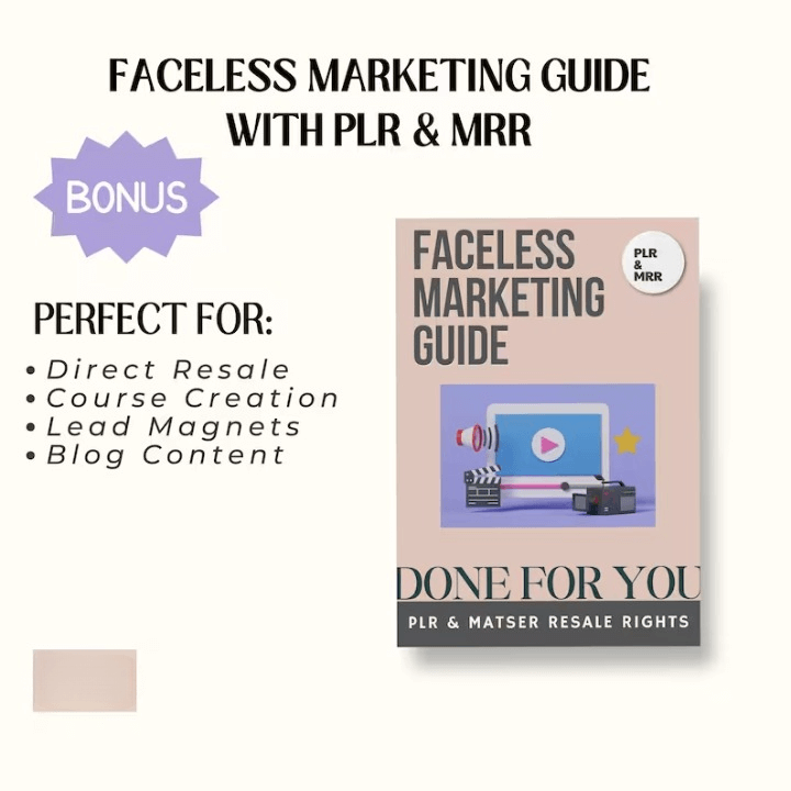 1200+ Faceless Marketing Videos | Master Resell Rights | MRR Faceless Instagram Reels | PLR Digital Products & Faceless Marketing Guide