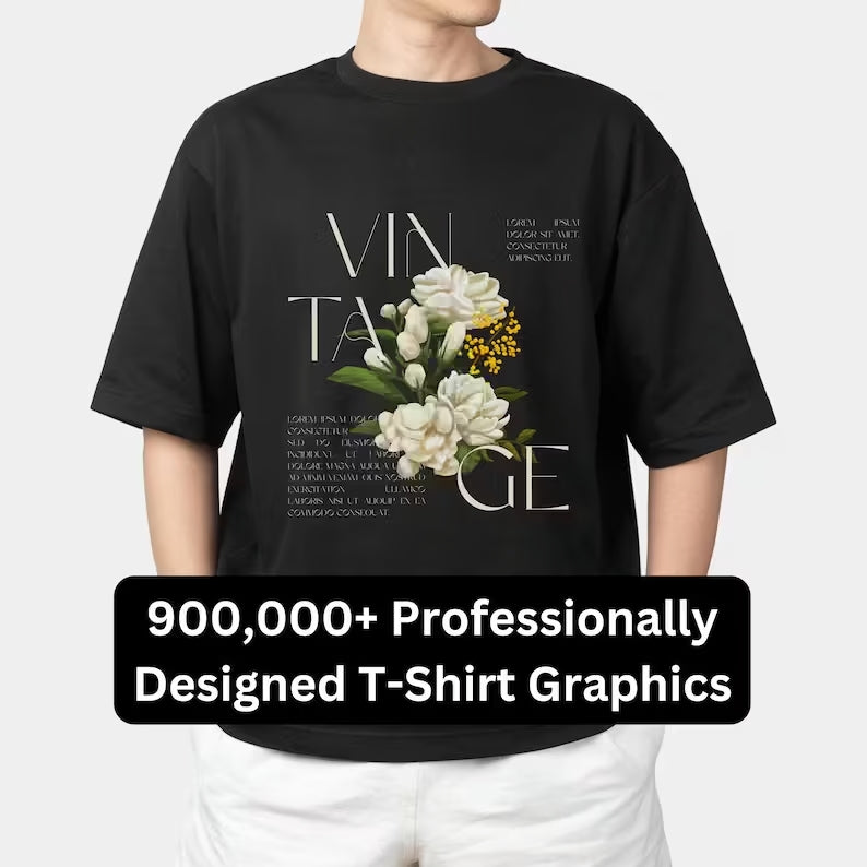 900K T-Shirt Designs for Your Clothing Business: The Ultimate T-Shirt Design Mega Bundle with Resell Rights