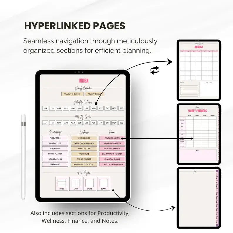 Aesthetic Girl Digital Planner + 22 Beautiful Digital Stickers (with Resell Rights)