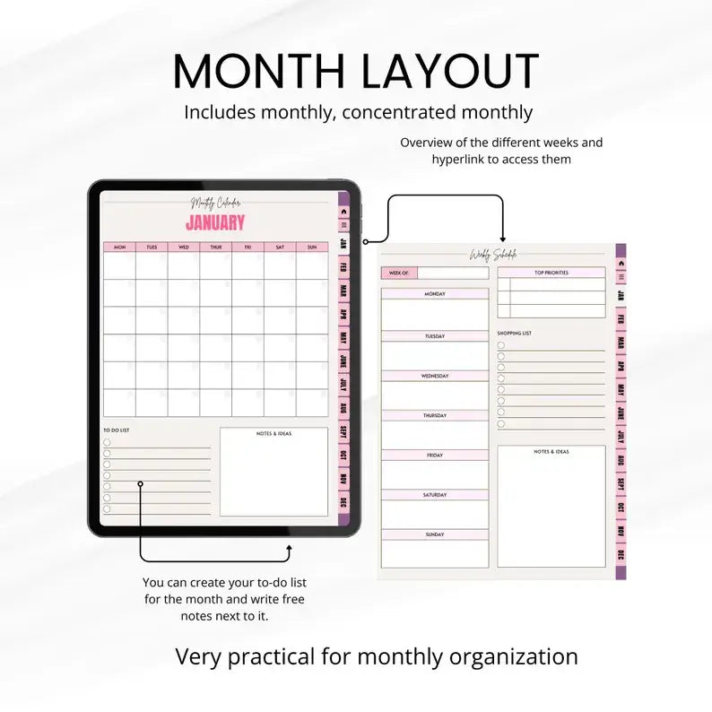 Aesthetic Girl Digital Planner + 22 Beautiful Digital Stickers (with Resell Rights)