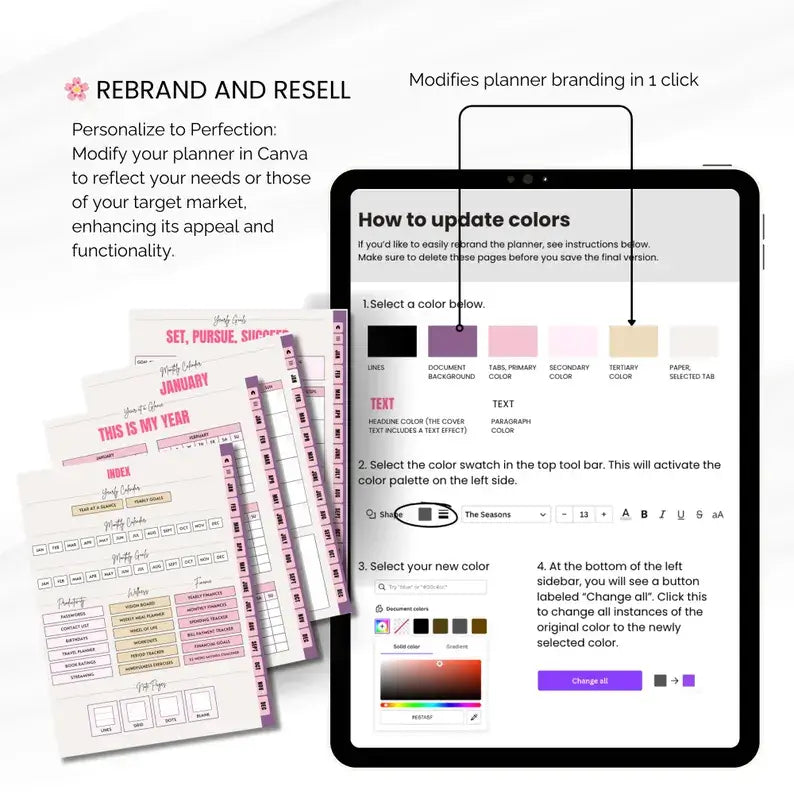 Aesthetic Girl Digital Planner + 22 Beautiful Digital Stickers (with Resell Rights)