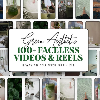 100 Green Aesthetic Faceless Content (with Master Resell Rights)