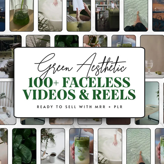 100 Green Aesthetic Faceless Content (with Master Resell Rights)