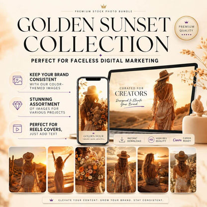 Golden Sunset Stock Photos | 78 Warm Aesthetic Images | PLR & MRR