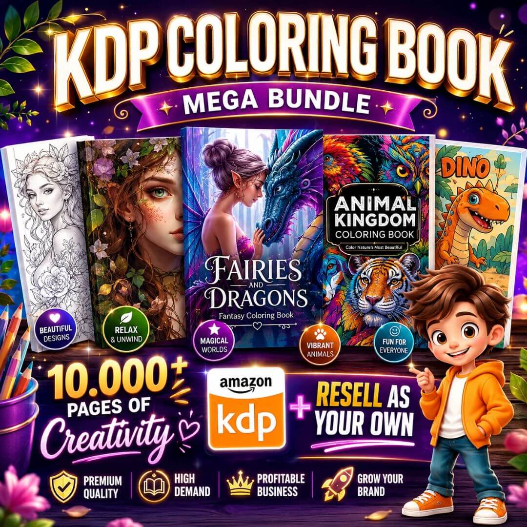 10,000+ Pages PLR Coloring Books With Resell Rights