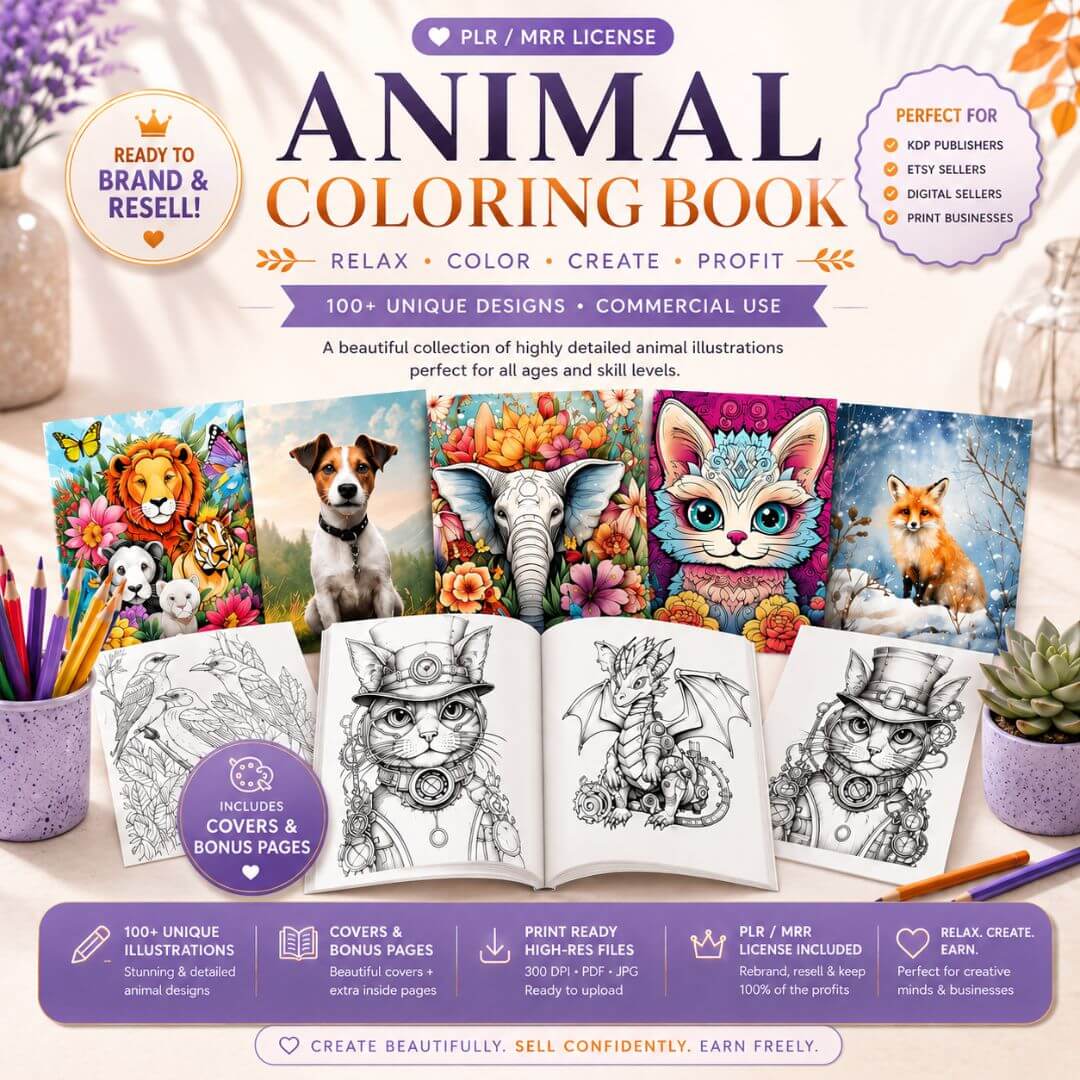 10,000+ PLR Kids Content Vault™ — Coloring Books With Resell Rights
