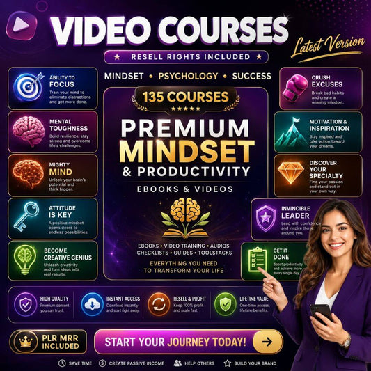 135 Video Courses & with Resell Rights