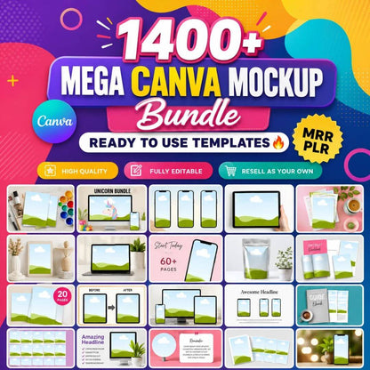 1,400 Editable Mockup Templates for Your Digital Products