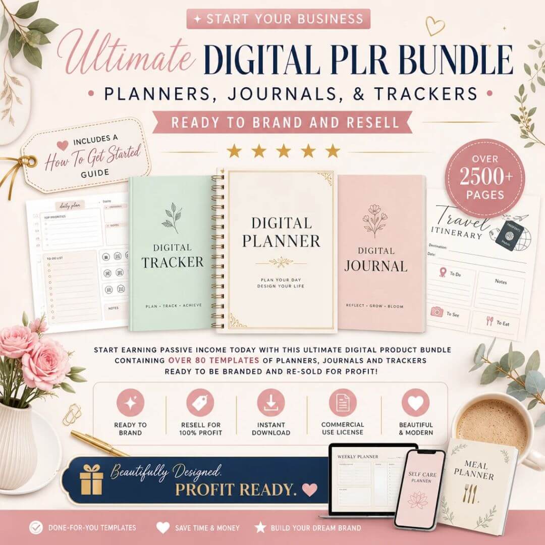 2500+ Pages, Planners, Journals, & Templates With Resell Rights