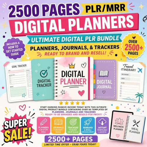 2500+ Pages, Planners, Journals, & Templates With Resell Rights