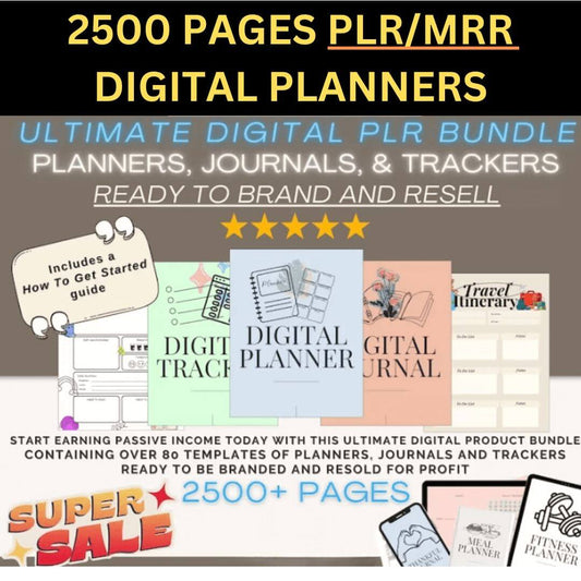 2500+ Pages of Premium PLR Planners, Digital Templates, Journals, Templates & Trackers!! | Resell Rights License Included