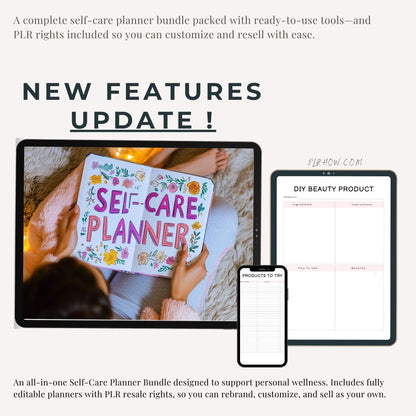 SELF-CARE PLR BUNDLE (2 FORMATS: EDITABLE & PRINTABLE)