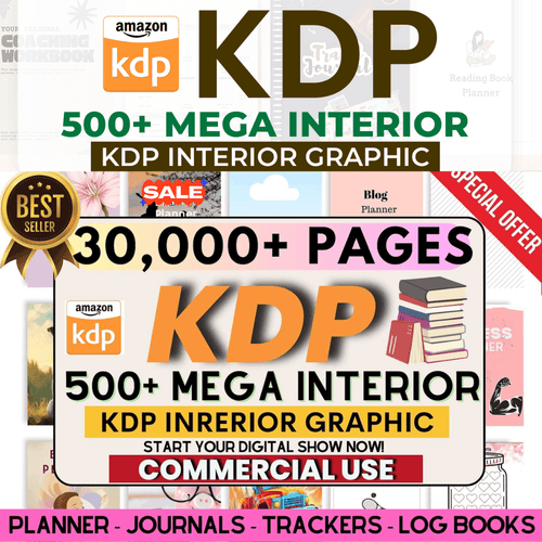 500+ Mega Interior Content| 30,000 Pages KDP Content | Planners, Journals, Trackers & Logbooks