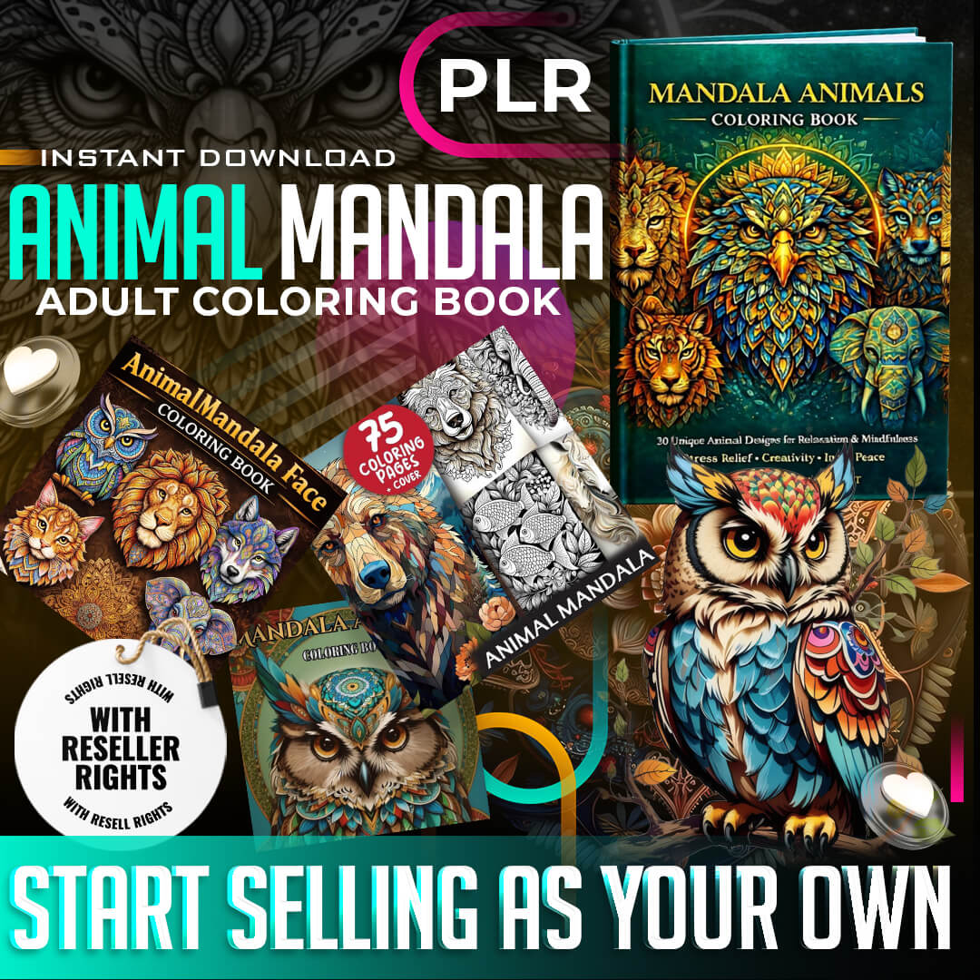 🐾 50 Animal Mandala with Resell Rights (with Resell Rights)