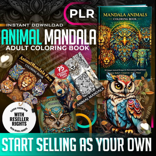 🐾 50 Animal Mandala with Resell Rights (with Resell Rights)