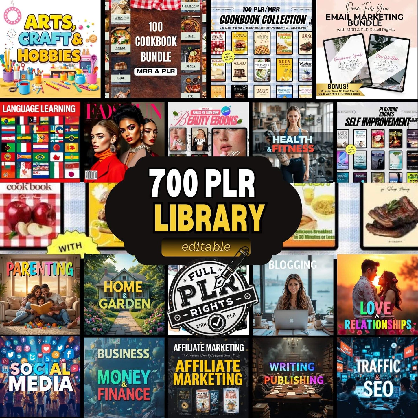 📚 700 PLR Library | Hundreds of E-Books with Resell Rights| New Edition | Instant Access