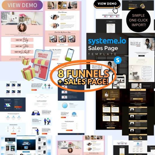 8 Premium One-Click Import Readymade Websites/Funnels