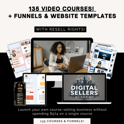 135 Video Courses & Funnels with Resell Rights