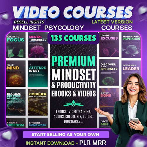 135 Video Courses & with Resell Rights