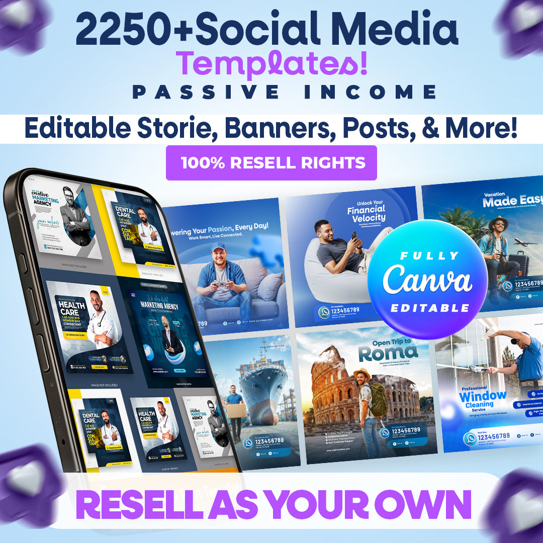 2250+ Editable Social Media Templates | Boost Engagement & Grow Your Brand for the Next 5+ Years