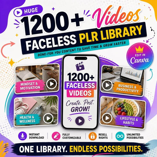 1200+ Faceless Marketing Videos | Resell Rights | Faceless Instagram Reels