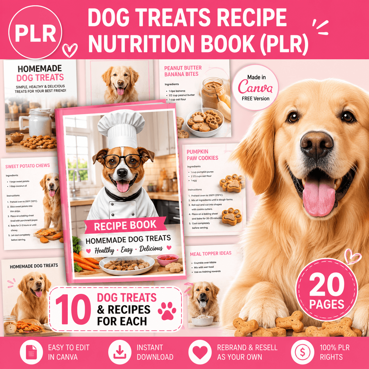 Dog Treats Recipe Nutrition with Resell Rights | Printable & Digital