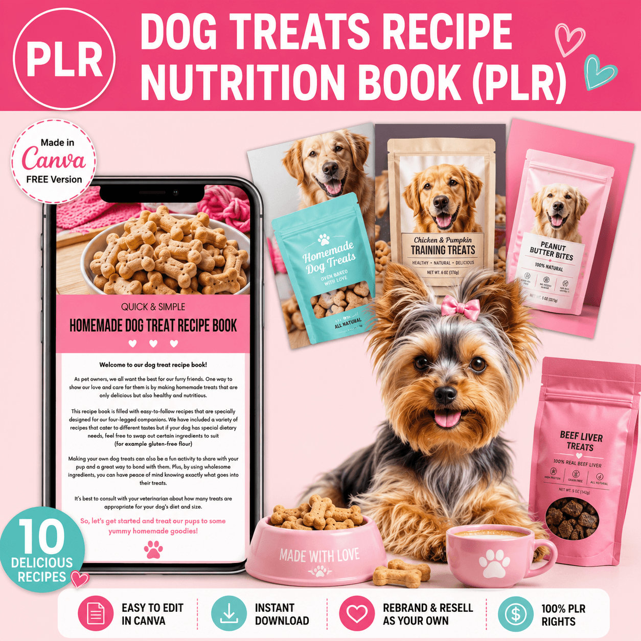 Dog Treats Recipe Nutrition with Resell Rights | Printable & Digital