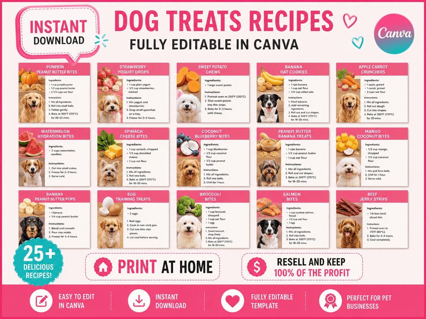 Dog Treats Recipe Nutrition with Resell Rights | Printable & Digital