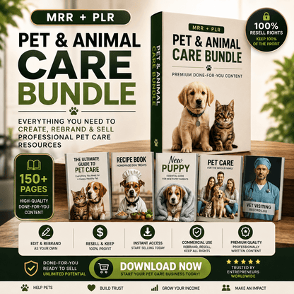PLR Pet Care Bundle with Resell Rights