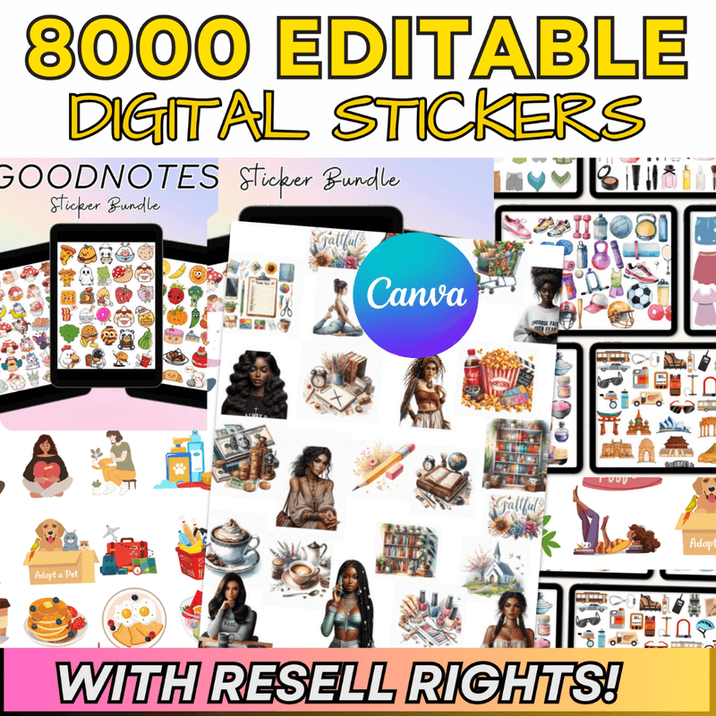 8,000+ PLR Stickers | Customize & Personalize Your Planners | Resell Rights Included
