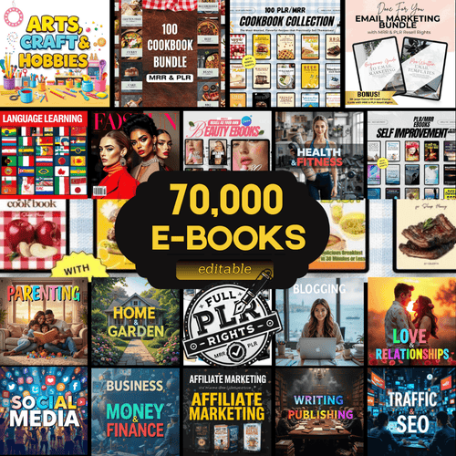 70,000 Digital eBooks with Resell Rights | New Edition | Instant Access