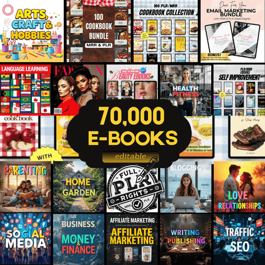 70,000 Digital eBooks with Resell Rights | New Edition | Instant Access