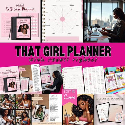That Girl Planner: Digital & Printable Planner | Variety Of Planners & Trackers (With Resell Rights)