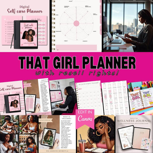 That Girl Planner: Digital & Printable Planner | Variety Of Planners & Trackers (With Resell Rights)
