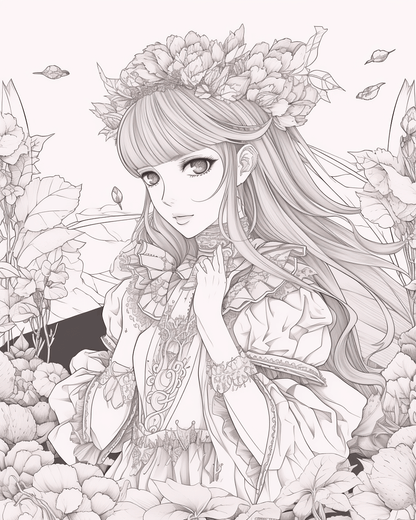 85 Fashion Girl Anime Coloring Book with Resell Rights (Printable)