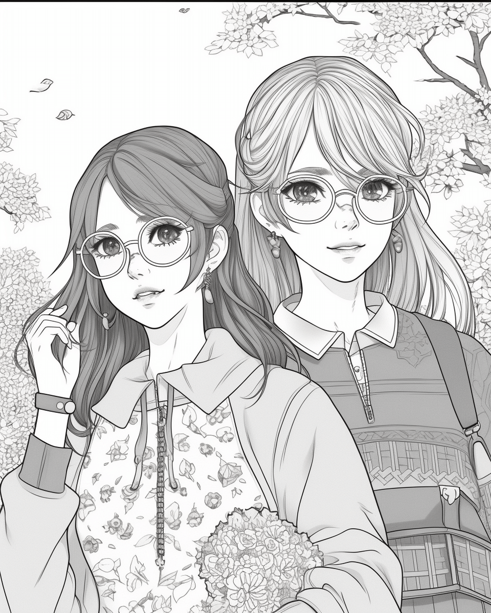85 Fashion Girl Anime Coloring Book with Resell Rights (Printable)