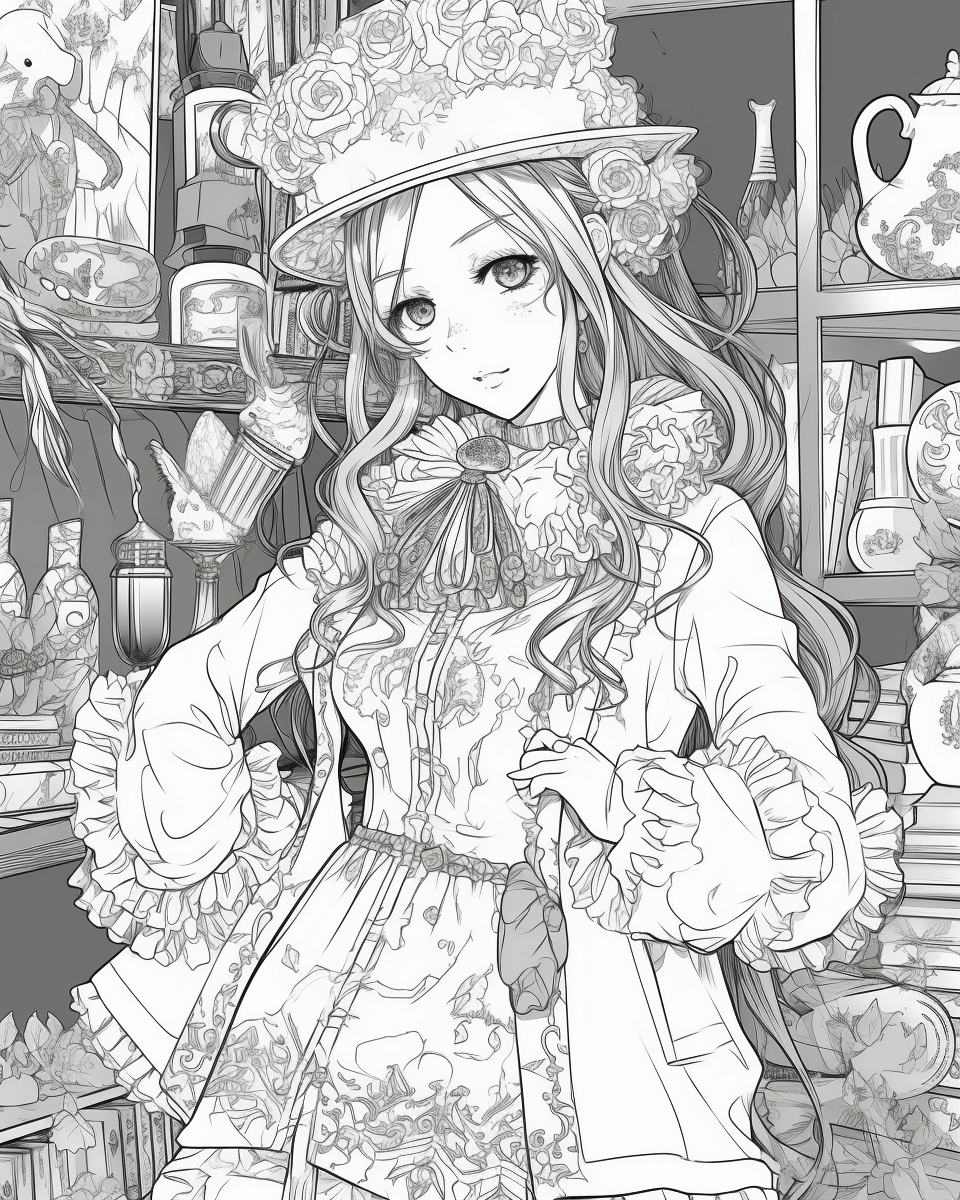 85 Fashion Girl Anime Coloring Book with Resell Rights (Printable)