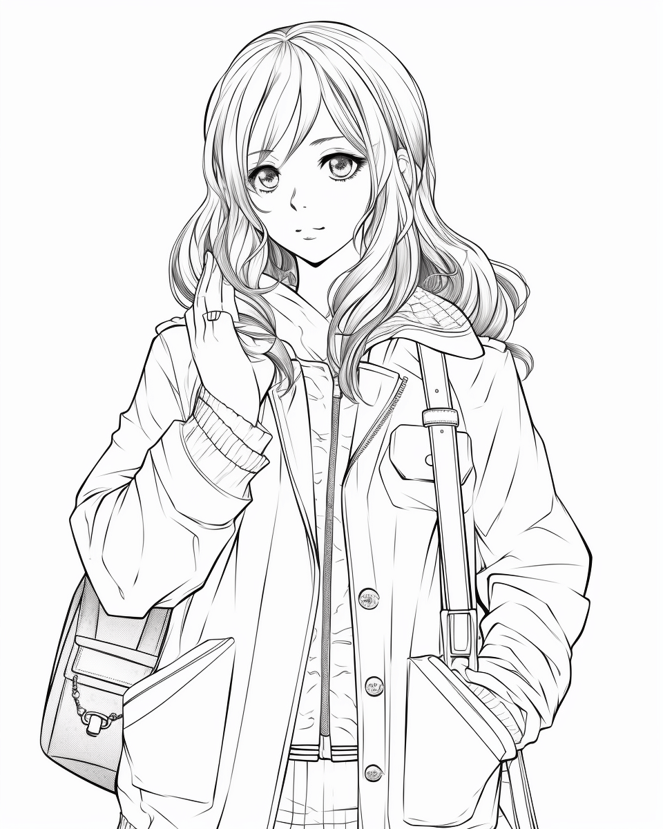 85 Fashion Girl Anime Coloring Book with Resell Rights (Printable)