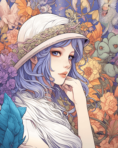 85 Fashion Girl Anime Coloring Book with Resell Rights (Printable)