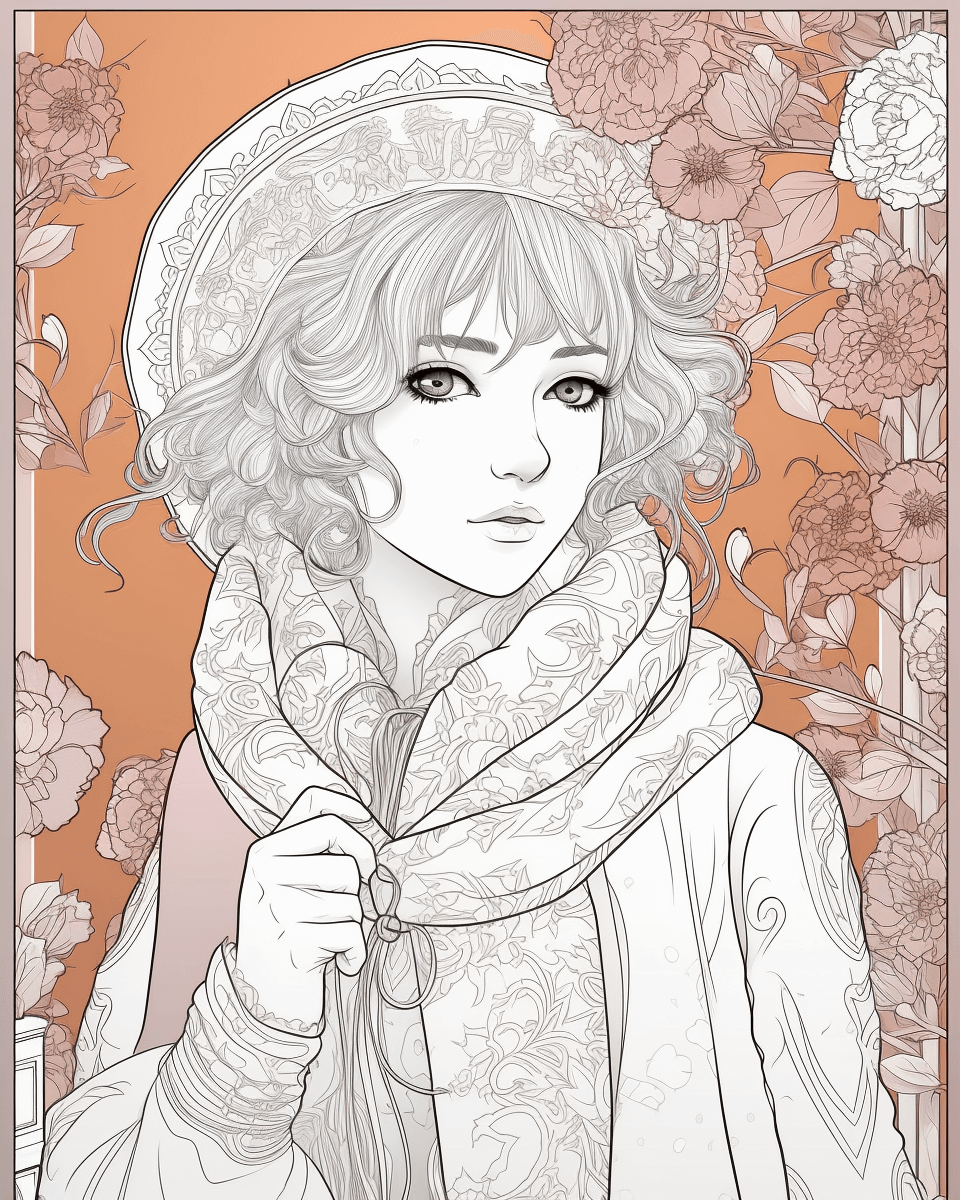 85 Fashion Girl Anime Coloring Book with Resell Rights (Printable)