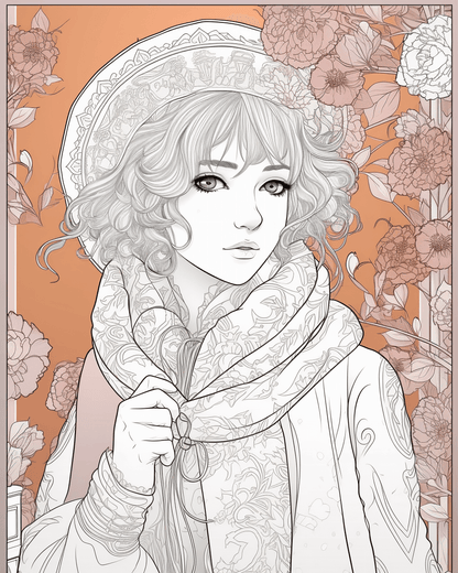 85 Fashion Girl Anime Coloring Book with Resell Rights (Printable)