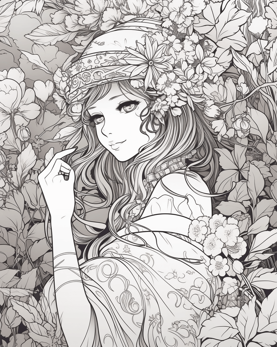 85 Fashion Girl Anime Coloring Book with Resell Rights (Printable)