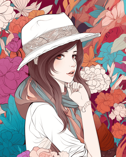 85 Fashion Girl Anime Coloring Book with Resell Rights (Printable)