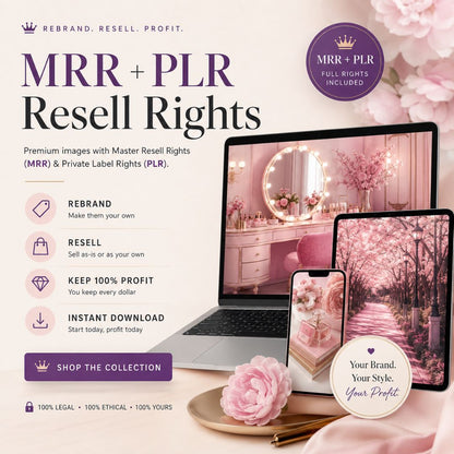 The Pink Content Vault: 290+ Stock Photos + PLR/MRR + Bonus